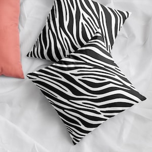 Zebra Print Square Pillow: Safari Animal Decor