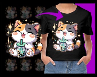 Kawaii Cat Bubble Tea Boba Tea PNG, Free Commercial use, Instant Download