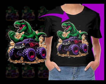 T-Rex Dinosaur Monster Truck PNG, Free Commercial use, Instant Download