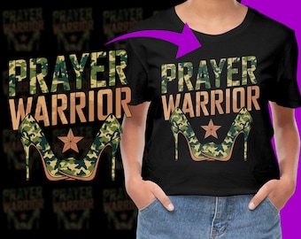 Prayer Warrior Christian Girl Faith Religious PNG, Free Commercial use, Instant Download