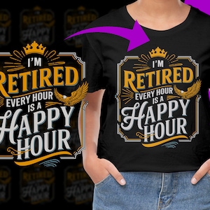 Sono in pensione Ogni ora è un Happy Hour Pensionamento PNG, uso commerciale gratuito, download immediato