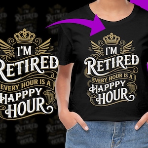 Sono in pensione Ogni ora è un Happy Hour Pensionamento PNG, uso commerciale gratuito, download immediato