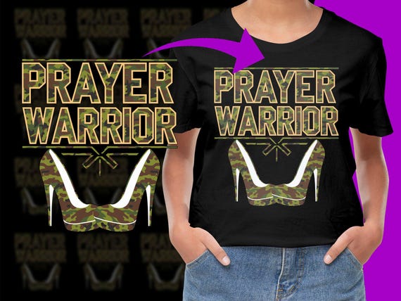 Prayer Warrior Christian Girl Faith Religious PNG, Free Commercial use, Instant Download