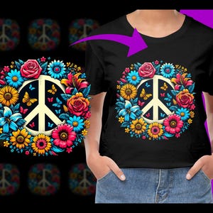 Peace Love Groovy Peace Sign PNG, Free Commercial use, Instant Download