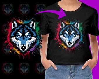 Colorful Wolf PNG, Free Commercial use, Instant Download