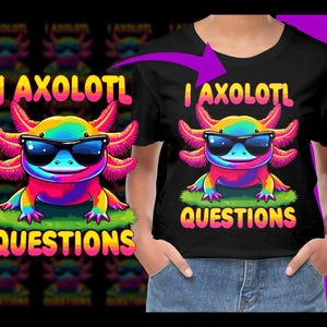 Tie-Dye Axolotl I Axolotl Questions PNG, Free Commercial use, Instant Download