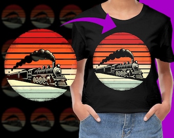 Vintage Train Retro Locomotive Conductor PNG, Free Commercial use, Instant Download