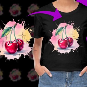 Red Cherry Colorful PNG, Free Commercial use, Instant Download