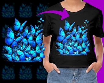 Blue Butterflies PNG, Free Commercial use, Instant Download