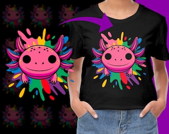 Kleurrijke Axolotl 2, png, gratis commercieel gebruik, instant download