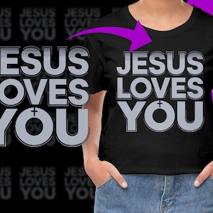 Jesus Loves You Christian PNG, Free Commercial use, Instant Download