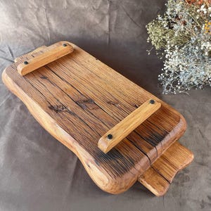 Rustic Large Long Grilling Plate, Farmhouse Steak Board, Kitchen Rectangular Barn Oak BBQ Tray, Wood Serving Gift, Breakfast Picnic Decor