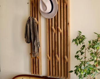 Wall hooks for entryway, wood coat rack, coat hooks, towel rack for bathroom, key rack and hat rack, wooden towel rack, farmhouse wall decor