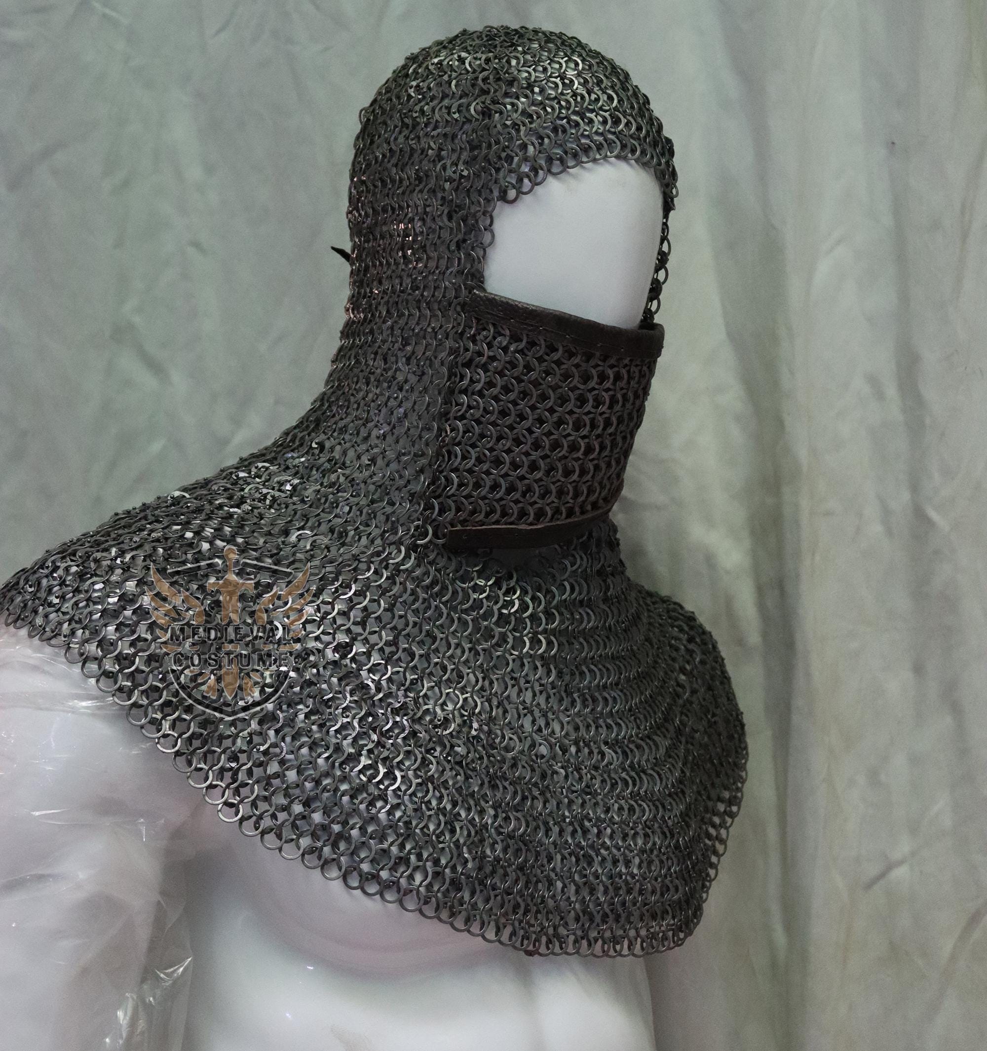 Camail Médiéval Coton Blanc - Coiffe Armure Pour Costume GN - ACIMMI