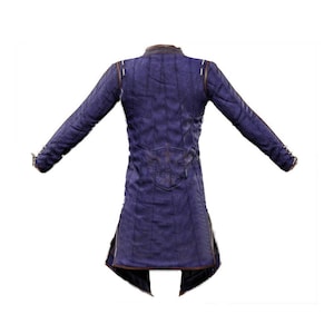 Close-up of quilted cotton texture on medieval padded gambeson jacket