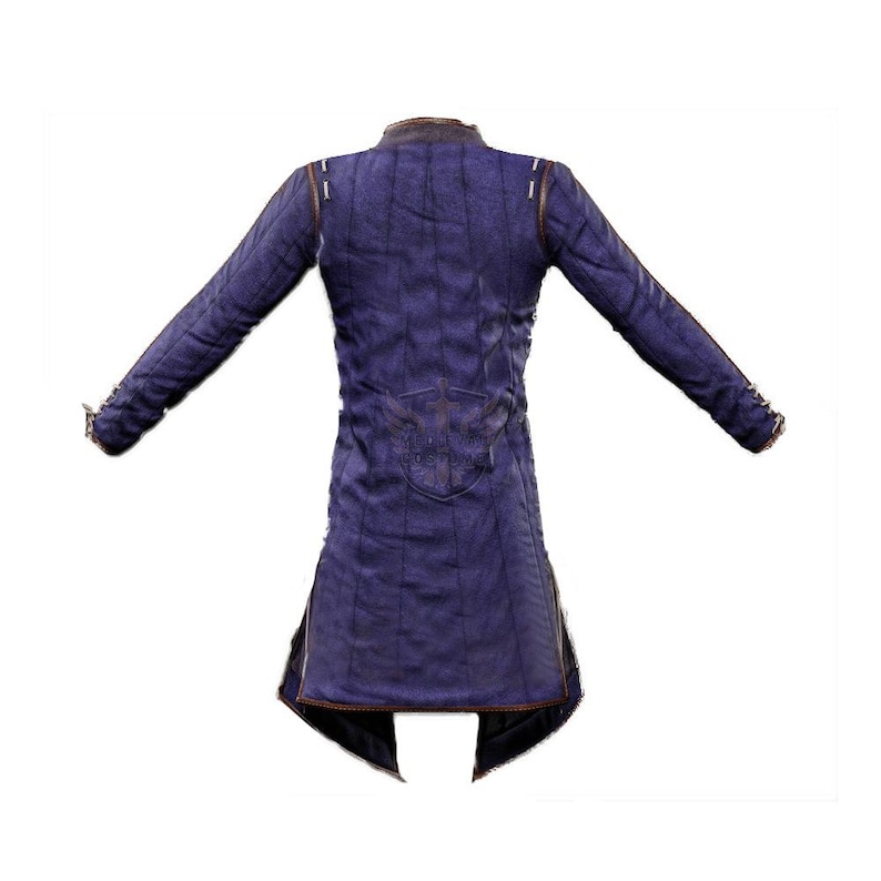 Close-up of quilted cotton texture on medieval padded gambeson jacket