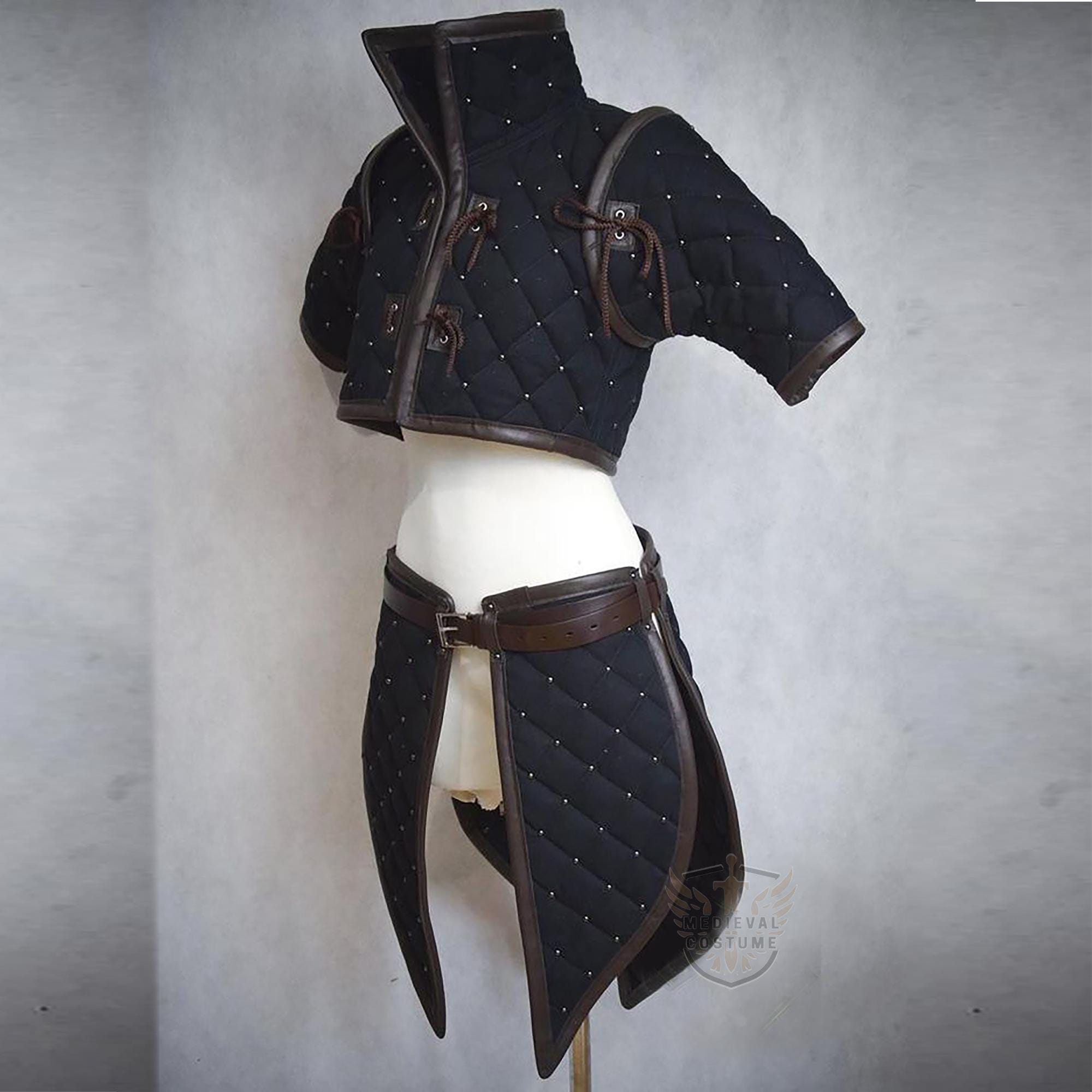Female Medieval Padded Gambeson Costume: Renfaire Larp Armor Clothing ...