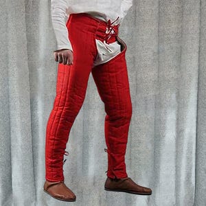 Leggings medievales acolchados de algodón - Calzas acolchadas para armadura SCA y disfraz LARP - Protección bajo las piernas