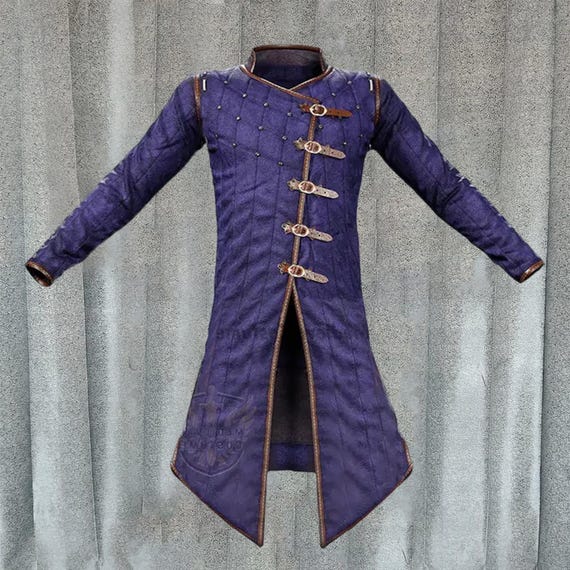 Handmade Cotton Gambeson: Medieval Padded Aketon Jacket - Renfaire Costume for Halloween events