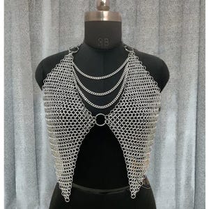 Aluminum Chainmail Bra Top: Butted Ring Design, Fancy Stylish Bra for Halloween events