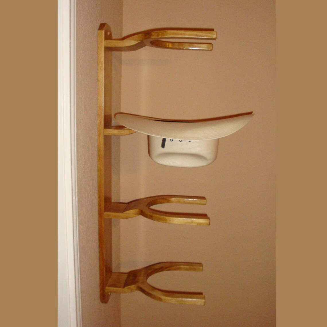 Wooden Cowboy Western Hat Rack 4 Hook Vertical Etsy