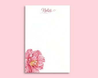 Peppermint Camellia Notepad by Liz Hutnick