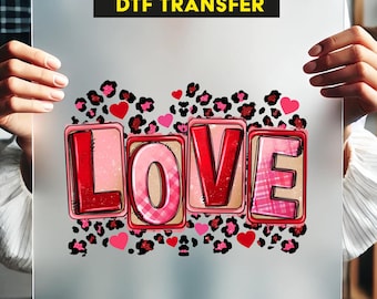Love DTF,  Valentines day DTF, Pink Valentine DTF Transfer