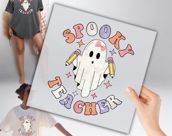 Spooky Teacher DTF, Ghost Halloween DTF, Fear Halloween DTF, Scary Faces Ready To Apply
