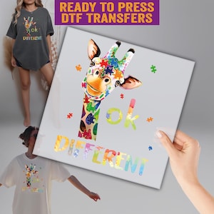 Ok Different DTF, Autism DTF, Autism Day Ready to Press, Autism Awareness DTF Transfer