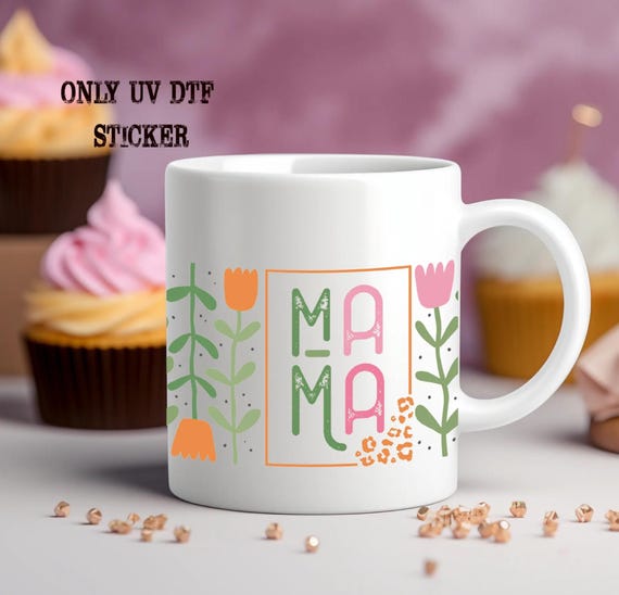Mama and Tulips Sticker: Vibrant UV Colors, Mothers Day Design