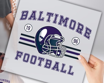 Baltimore Football 1996 DTF, Game Day DTF, Championship Heat Press, Baltimore Football Gift