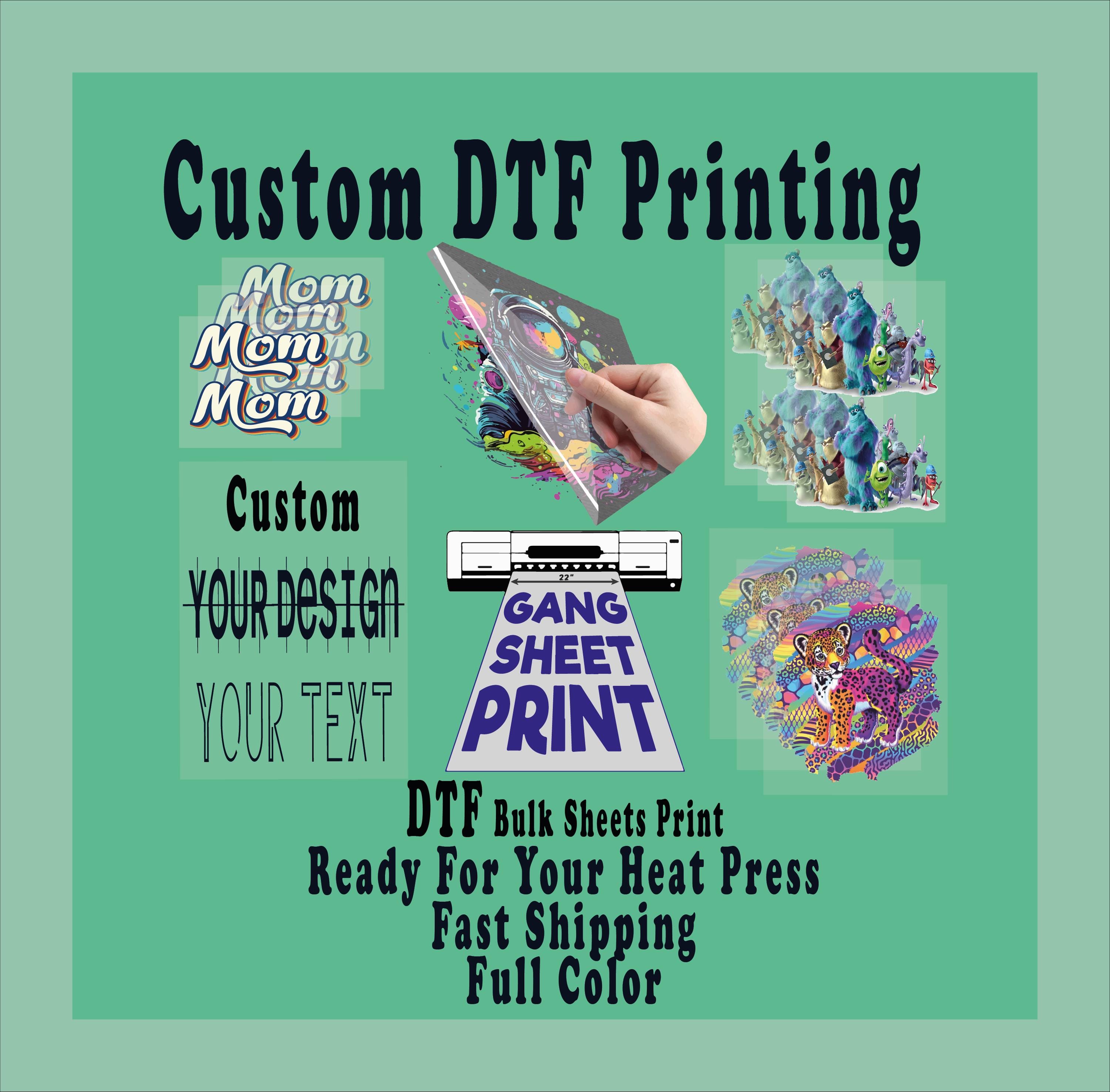 Custom DTF Transfer, Iron on Tansfer, Custom Dtf, Custom Heat Transfer, Custom Dtf Print, Direct to Film Transfer Ready to Print,