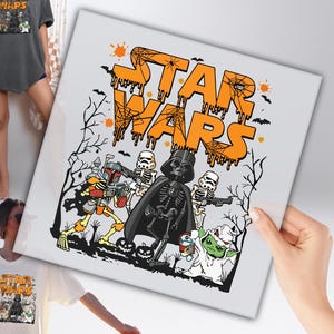 DTF Halloween Star Wars, Halloween prêt à poser, DTF Halloween Vibes, impression fête d'Halloween