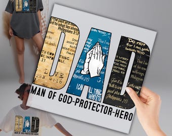 Man Of God Dad DTF, Protector Dad Print, Happy Fathers Day DTF, Fathers Day Gift DTF Transfer