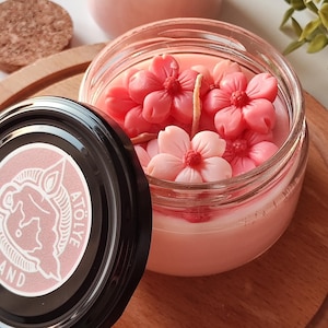 Cherry Blossom Soy Candle: Floral Spring Aroma, Handmade Scented Candle