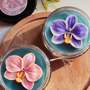 Orchid Soy Candle Jar: Handmade Floral Aroma Candle