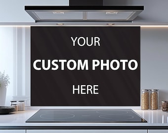 Custom Tempered Glass Kitchen Backsplash: Personalized Photo Design