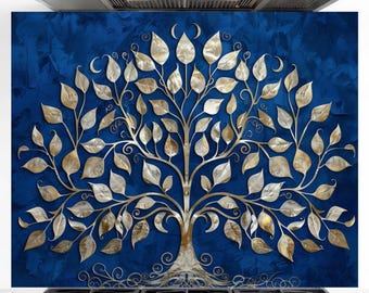 Protector contra salpicaduras de vidrio templado para cocina, protector contra salpicaduras de vidrio con diseño de árbol de la vida, protector contra salpicaduras de vidrio resistente al calor, protector contra salpicaduras fácil de limpiar, protector contra salpicaduras