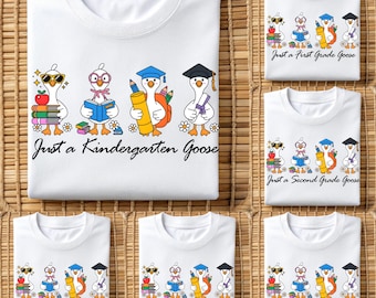 Pacote de ganso PNG de volta às aulas | Jardim de infância, pré-escola, 1º, 2º, 3º e 4º ano | Design de sublimação de animais escolares fofos | Ideia de presente para professores