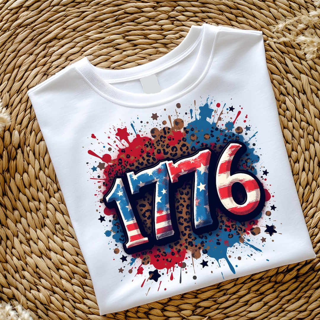 1776 Patriotic PNG | American Flag Numbers | Leopard Print Splash ...