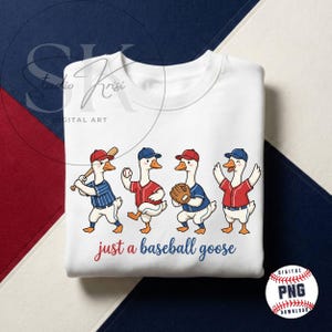 Bara en basebollgås PNG | Rolig fånig gås sport sublimering | Matchdag baseboll mamma skjorta design | Tecknad atletisk digital nedladdning