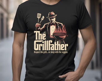 The Grillfather PNG | Funny BBQ Dad T-Shirt Design for Dark Shirts | Grill Master | Barbeque Lover Sublimation | Fathers Day PNG Clipart