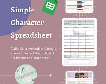 Simple Character Google Sheet Template for Writers, Gamers, & Creatives ...