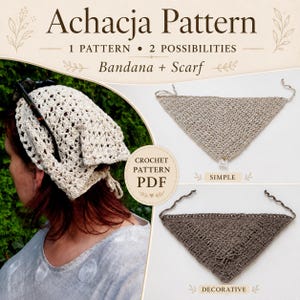 Pattern, pattern for a bandana and scarf, one pattern, two possibilities