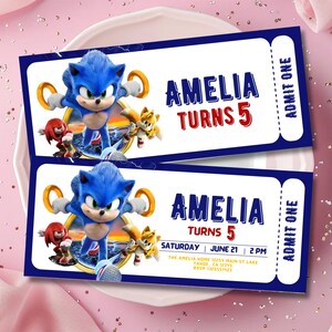 Faire-part d'anniversaire modifiable Sonic | de Invitation à une fête du hérisson à imprimer | Invitation garçon et fille | Invitation Téléchargement instantané