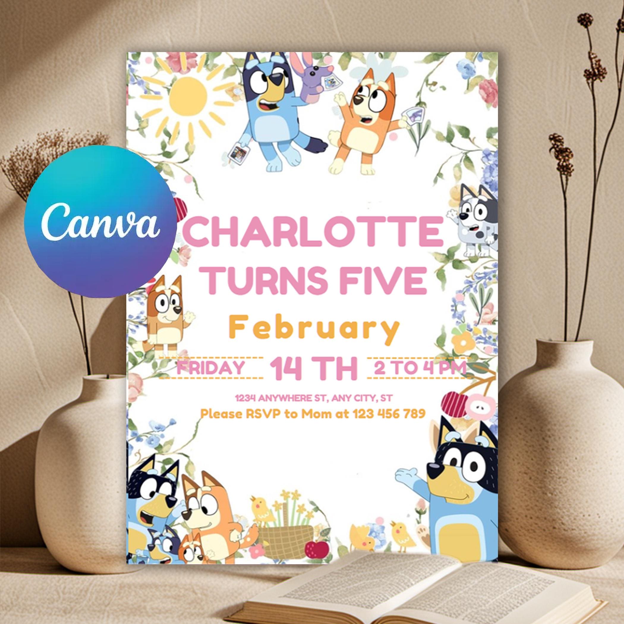 Digital Bluey Invite Template