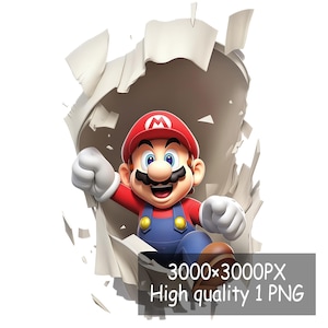 1 PNG Super Mario Splash Friends, Clipart Images, Digital design PNG file for sublimation, High
