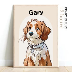 Custom Pet Cartoon Portrait, Custom Pet Character Art, Pet Lover Gift Idea, Unique Pet Illustration Gift, Wall Art Dog