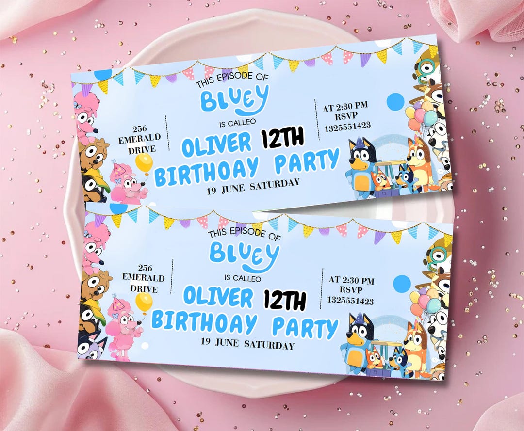 Bluey Birthday Invitation Bingo Birthday Invitation Editable Bluey and ...