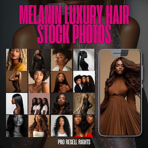 Melanin Luxury Hair Stock Photos | HQ Black Hair Branding | Natural Hair Aesthetic | Content for Entrepreneurs & Salons | MRR + PLR Photos